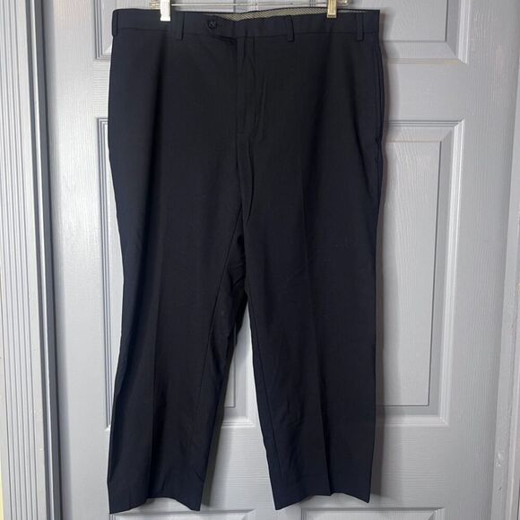 Michael Kors Navy Blue Flat Front Creased Straight Leg Dress Pant Trouser 40/26* - Picture 10 of 10